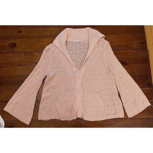 Cabo women’s pink snap front lightweight cardigan size small